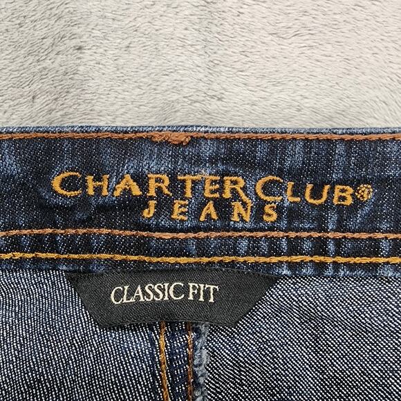Charter Club Jeans Womens 12 Blue Dark Wash Classic Fit Straight Leg Stretch - Picture 5 of 12